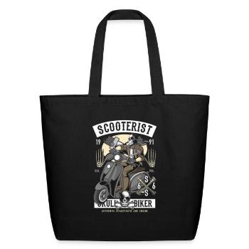 scooter - Eco-Friendly Cotton Tote - black - Front