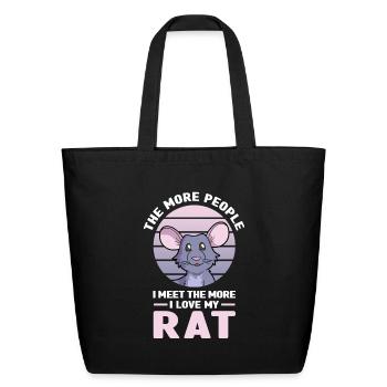 rat - Eco-Friendly Cotton Tote - black - Front