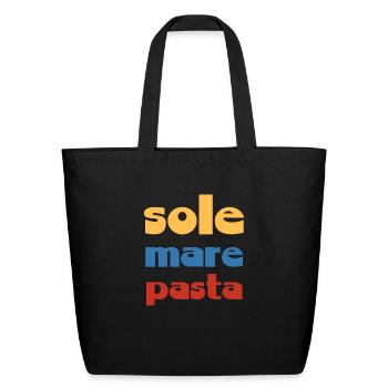 Sole, Mare, Pasta - Sun, Sea, Pasta - Eco-Friendly Cotton Tote - black - Front