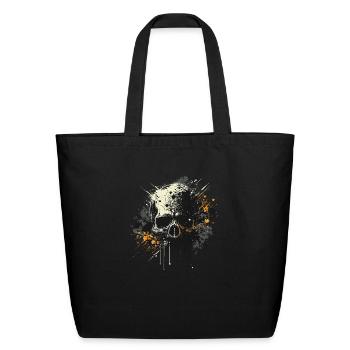 Ink Splatter Skull - Eco-Friendly Cotton Tote - black - Front