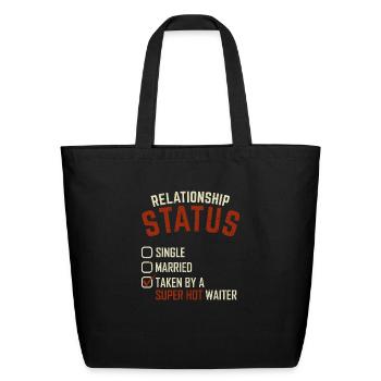 Waiter Wife Server Waitstaff Married Couple Gift - Eco-Friendly Cotton Tote - black - Front