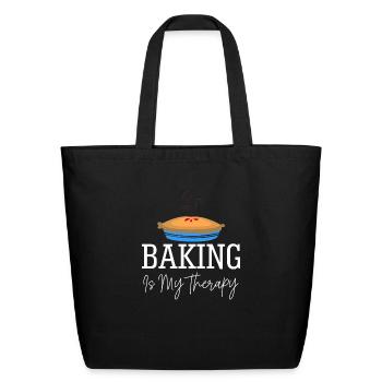 Baking Baking Is My Therapy - Eco-Friendly Cotton Tote - black - Front