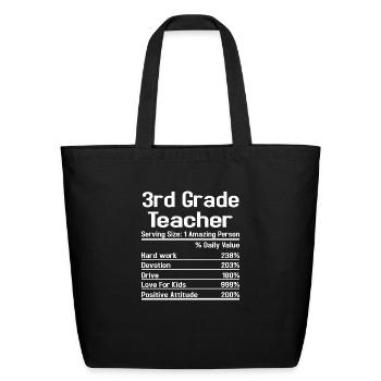 3rd Grade Teacher Third Grade Teacher - Eco-Friendly Cotton Tote - black - Front