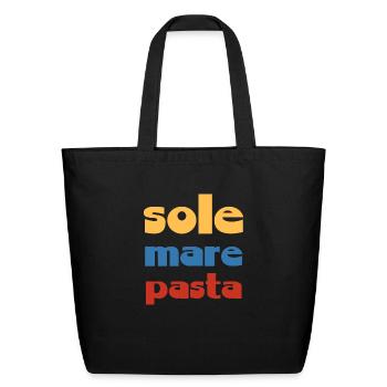 Sole Mare Pasta Sun Sea Pasta - Eco-Friendly Cotton Tote - black - Front