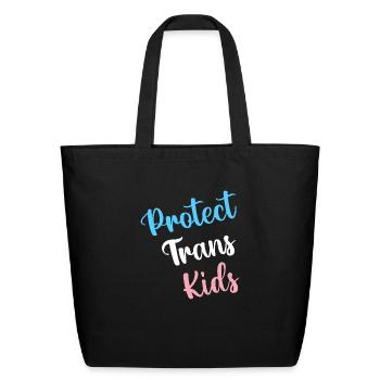 Protect Trans Kids - Eco-Friendly Cotton Tote - black - Front