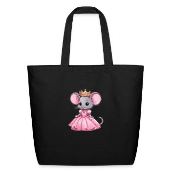 Cute princess mouse - Eco-Friendly Cotton Tote - black - Front