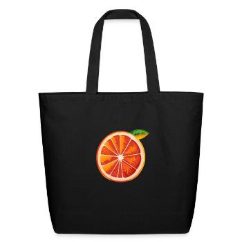 orange slice - Eco-Friendly Cotton Tote - black - Front