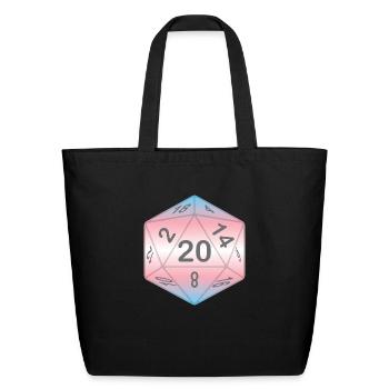 Pride Dice -Trans - Eco-Friendly Cotton Tote - black - Front