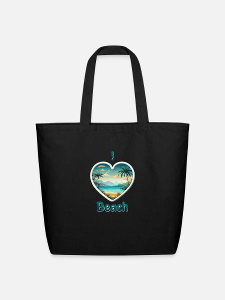 Tropical Serenity - Eco-Friendly Cotton Tote - black