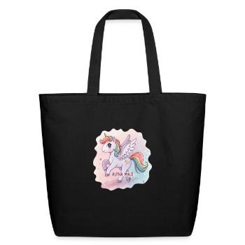 Uni the Alpha Stallion - Eco-Friendly Cotton Tote - black - Front
