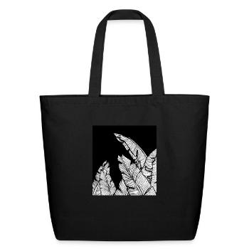 Banana leaves - Eco-Friendly Cotton Tote - black - Front