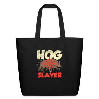 Hog Swine Hunt Hunting Pig Hunting Hog Removal - Eco-Friendly Cotton Tote - black - Front