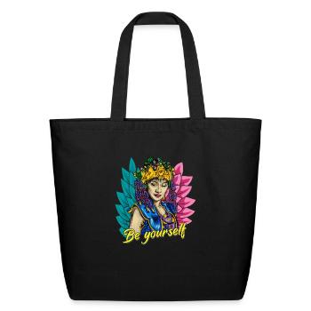 BE YOURSELF - Eco-Friendly Cotton Tote - black - Front