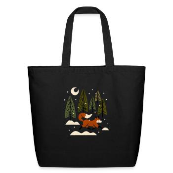 Snowy Evening Fox - Eco-Friendly Cotton Tote - black - Front