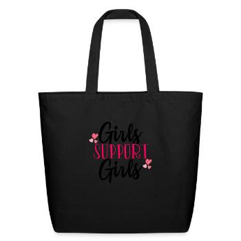 Girls Support Girls - Eco-Friendly Cotton Tote - black - Front
