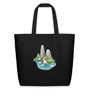 Island Landscape - Eco-Friendly Cotton Tote - black - Front