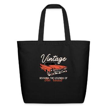 Retro Style Tees for Every Occasion - Eco-Friendly Cotton Tote - black - Front