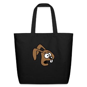 Rabbit Terrified Anxious Desperate Confused Cool - Eco-Friendly Cotton Tote - black - Front