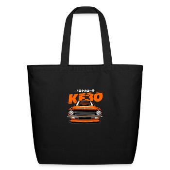 Toyota Corolla KE 30 Orange - Eco-Friendly Cotton Tote - black - Front