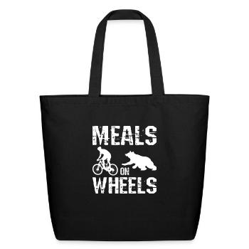 Meals On Wheels T Shirt - Eco-Friendly Cotton Tote - black - Front