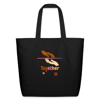 Together - Eco-Friendly Cotton Tote - black - Front