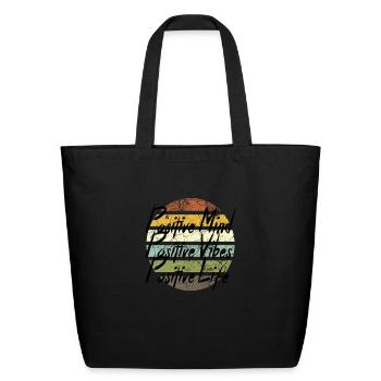 Be Positive - Eco-Friendly Cotton Tote - black - Front