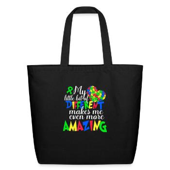 Different makes me Amazing T-Shirt - Eco-Friendly Cotton Tote - black - Front