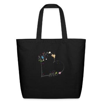 You & I connected by the tender bond of love - Eco-Friendly Cotton Tote - black - Front