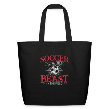 Soccer Ball - Eco-Friendly Cotton Tote - black - Front