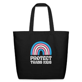 Protect Trans Kids Rainbow - Eco-Friendly Cotton Tote - black - Front