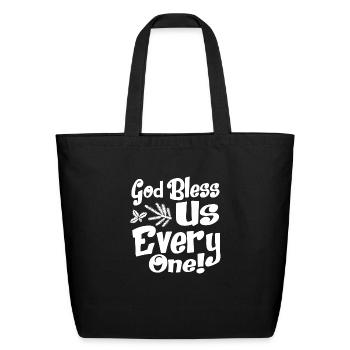 A Christmas Carol Charles Dickens God Bless Us - Eco-Friendly Cotton Tote - black - Front