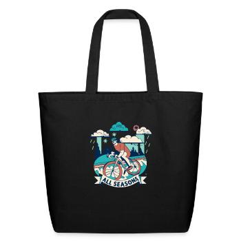 All Seasons Cyclist Weather - Eco-Friendly Cotton Tote - black - Front