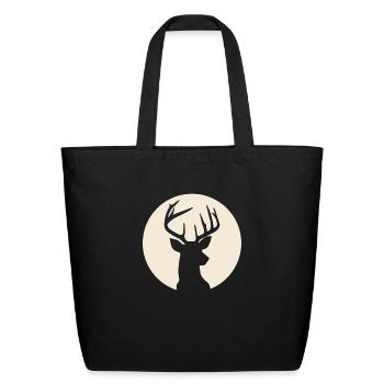 Christmas Deer - Eco-Friendly Cotton Tote - black - Front