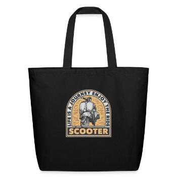 scooter - Eco-Friendly Cotton Tote - black - Front