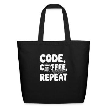 Coding Geek Designs - Eco-Friendly Cotton Tote - black - Front