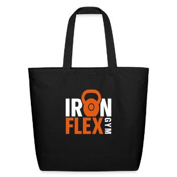 iron flex gym - Eco-Friendly Cotton Tote - black - Front