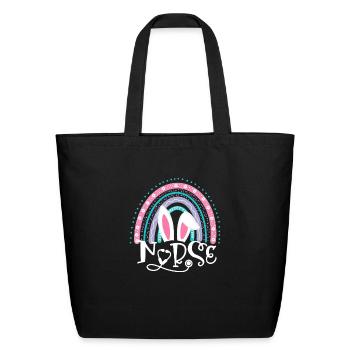 Happy Easter Day Stethoscope Nurse Life - Eco-Friendly Cotton Tote - black - Front