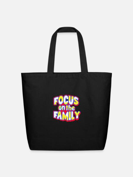 Focus on Family - Eco-Friendly Cotton Tote - black