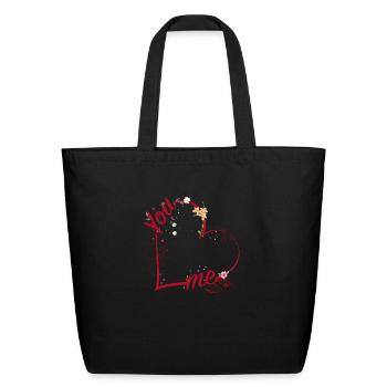 You & I connected by the tender bond of love - Eco-Friendly Cotton Tote - black - Front
