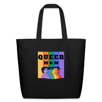 Queer Mom - Eco-Friendly Cotton Tote - black - Front