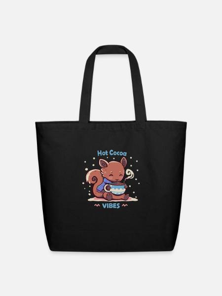 Hot Cocoa Vibes - Eco-Friendly Cotton Tote - black