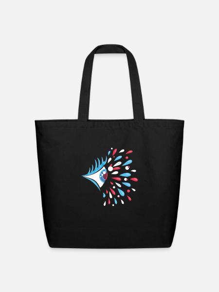 Color Splash Psychedelic Eye - Eco-Friendly Cotton Tote - black