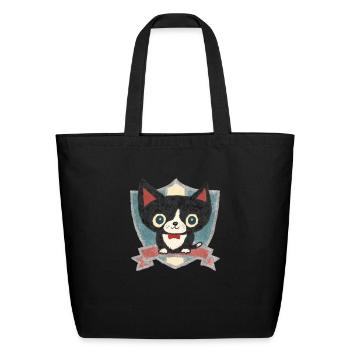 Kitten Badge - Eco-Friendly Cotton Tote - black - Front