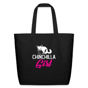 Chinchilla Girl Girls Chinchillas - Eco-Friendly Cotton Tote - black - Front