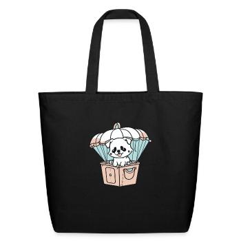 Funny Cat Funny Animal - Eco-Friendly Cotton Tote - black - Front