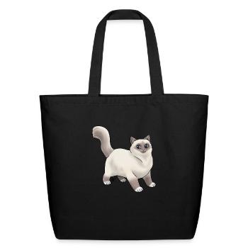 Cat Birman Blue Point - Eco-Friendly Cotton Tote - black - Front