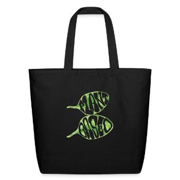 Plant Based Vegetarian - Eco-Friendly Cotton Tote - black - Front