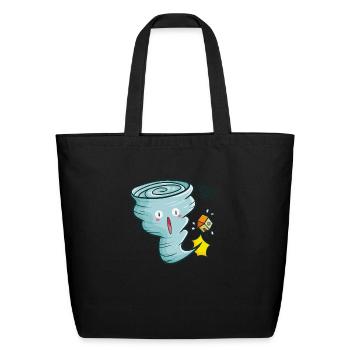 Kawaii Sorry Tornado - Eco-Friendly Cotton Tote - black - Front