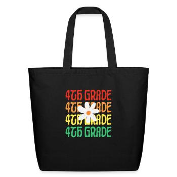 4TH GRADE - Eco-Friendly Cotton Tote - black - Front