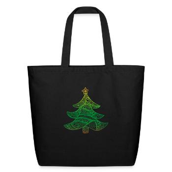 ornamental christmas tree - Eco-Friendly Cotton Tote - black - Front